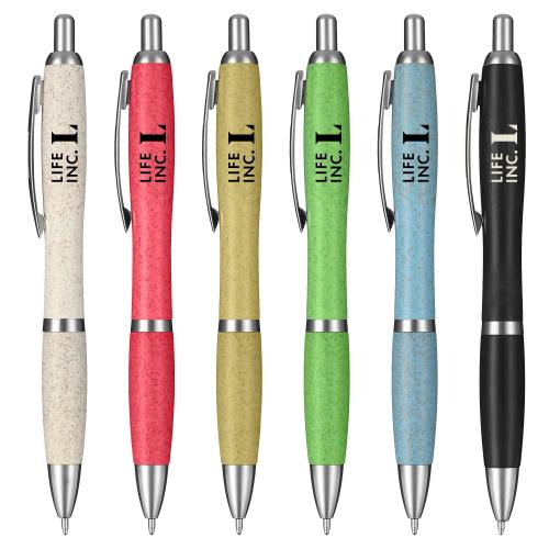 EP002-新款麦秸秆环保圆珠笔葫芦笔可印刷logo现货小单批量快速发货