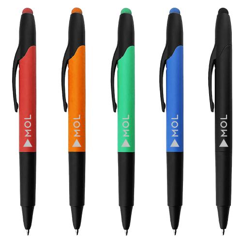 HL010-多色塑料笔多功能触控荧光笔记号笔圆珠笔可印刷LOGO可印刷logo现货小单批量快速发货