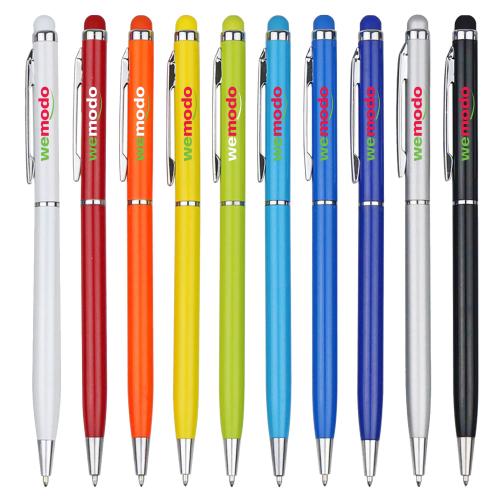SP007-2020新款多功能塑料圆珠笔广告笔细笔电容触控笔可印刷logo现货小...